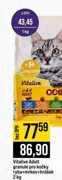 Vitalive Adult granule pro kočky ryba+mrkev+hrášek 2 kg