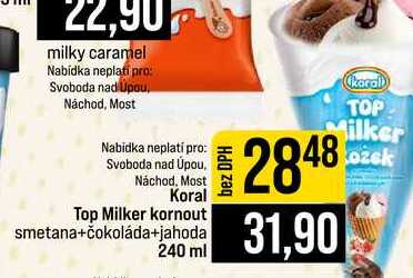 Koral Top Milker kornout smetana+čokoláda+jahoda 240 ml