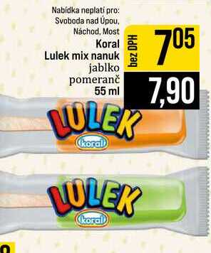 Koral Lulek mix nanuk jablko pomeranč 55 ml