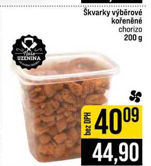 Škvarky výběrové kořeněné chorizo 200 g