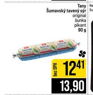 Tany Šumavský tavený sýr original šunka pikant 90 g
