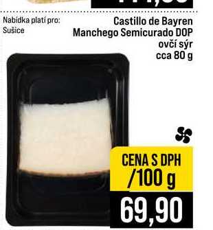 Castillo de Bayren Manchego Semicurado DOP ovčí sýr cca 80 g