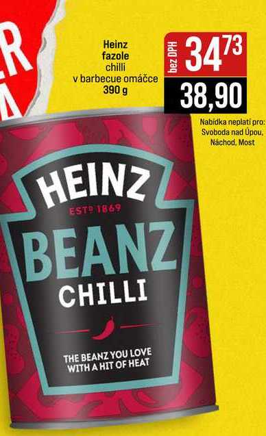 Heinz fazole chilli v barbecue omáčce 390 g 