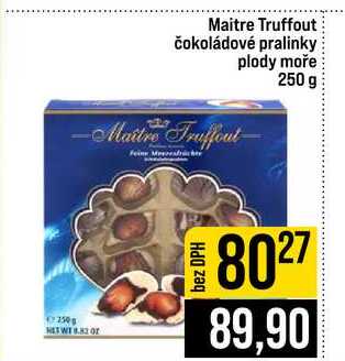 Maitre Truffout čokoládové pralinky plody moře 250 g