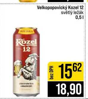 Velkopopovický Kozel 12 světlý ležák 0,5l