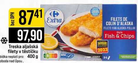 Treska aljašská filety v těstíčku 400 g
