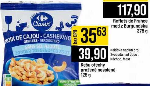 Kešu ořechy pražené nesolené 125 g