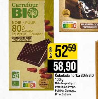 Čokoláda hořká 80% BIO 100 g 