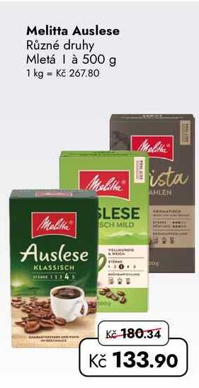 Melitta Auslese Různé druhy Mletá 500 g 