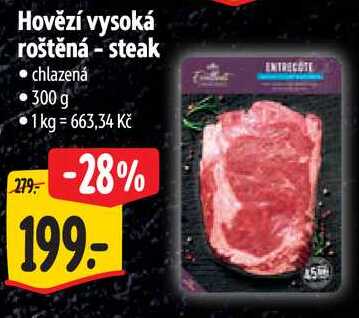 Hovězí vysoká roštěná - steak, 300 g