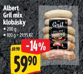 Albert Gril mix klobásky, 200 g