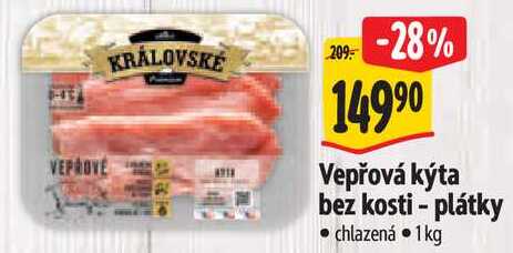 Vepřová kýta bez kosti - plátky, 1 kg