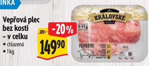 Vepřová plec bez kosti - v celku, 1 kg