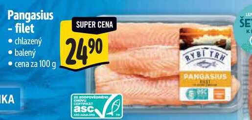 Pangasius - filet, cena za 100 g 