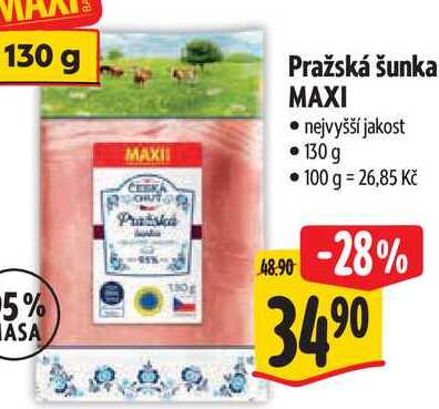 Pražská šunka MAXI, 130 g