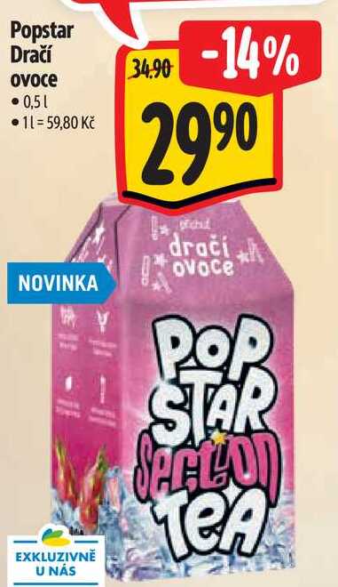 Popstar Dračí ovoce, 0,5 l