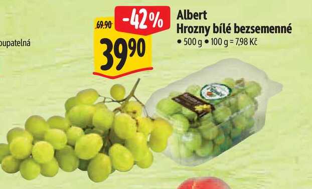 Albert Hrozny bílé bezsemenné 500 g