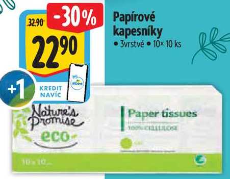 Papírové kapesníky, 10x 10 ks