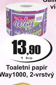 Toaletní papír Way1000, 2-vrstvý