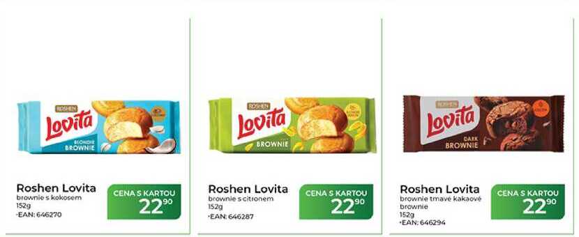 Roshen Lovita brownie tmavé kakaové brownie 152 g