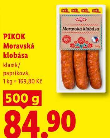 PIKOK Moravská klobása, 500 g