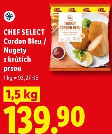 CHEF SELECT Cordon Bleu/Nugety z krůtích prsou, 1,5 kg