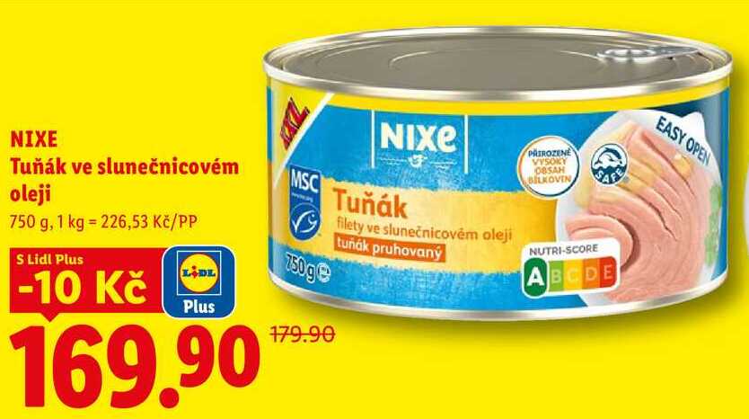 NIXE Tuňák ve slunečnicovém oleji, 750 g