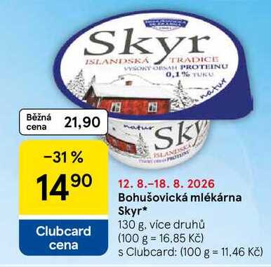 Bohušovická mlékárna Skyr, 130 g, více druhů 
