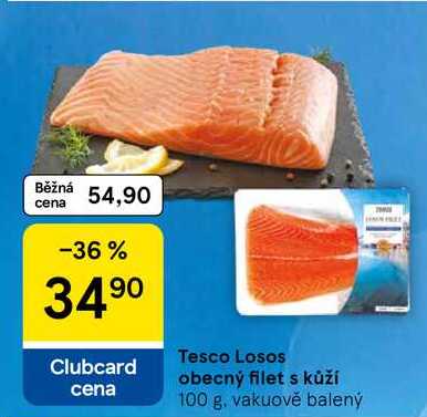 Tesco Losos obecný filet s kůží, 100 g
