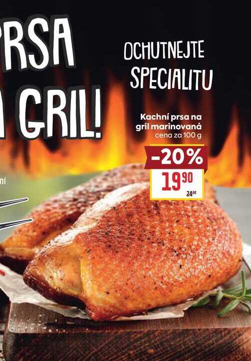 Kachní prsa na gril marinovaná cena za 100 g