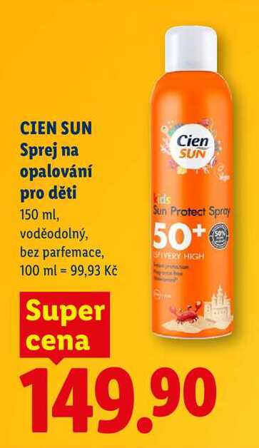 CIEN SUN Sprej na opalování pro děti, 150 ml