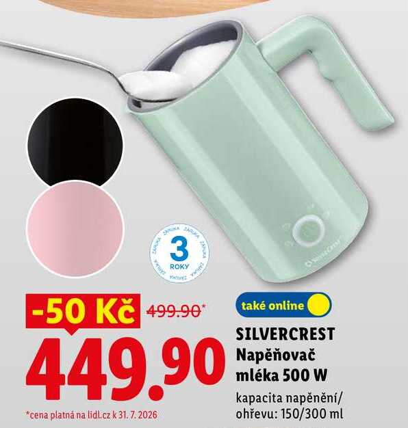 SILVERCREST Napěňovač mléka 500 W