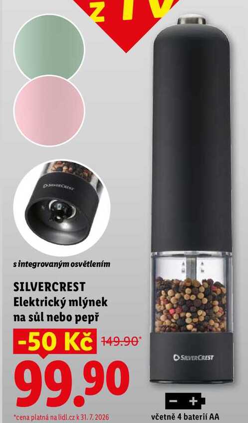 SILVERCREST Elektrický mlýnek na sůl nebo pepř