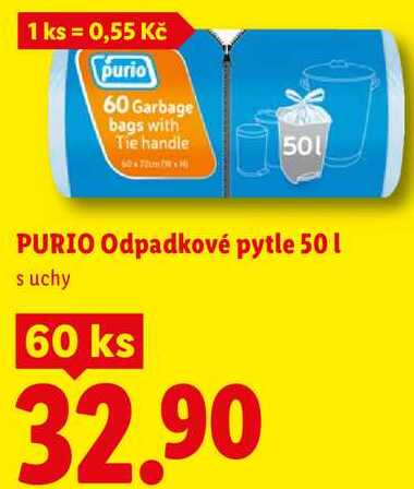 PURIO Odpadkové pytle 50 1, suchy, 60 ks