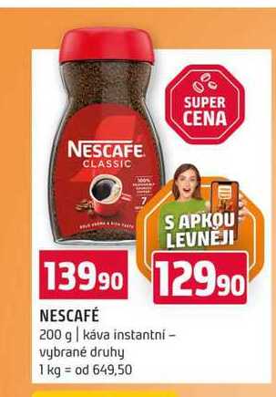 NESCAFÉ 200 g káva instantní vybrané druhy