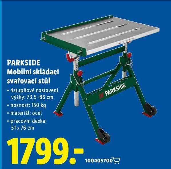 PARKSIDE Mobilní skládací svařovací stůl