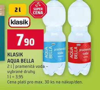 KLASIK AQUA BELLA 2l pramenitá voda vybrané druhy