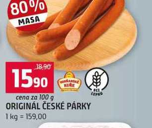 ORIGINÁL ČESKÉ PÁRKY 100g