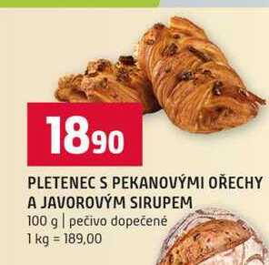 Pletenec s pekanovými ořechy a javorovým sirupem 100g