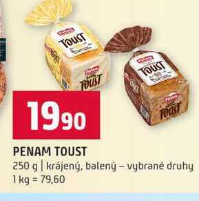 PENAM TOUST 250 g krájený, balený vybrané druhy