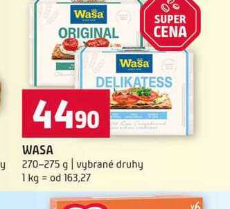 WASA 270-275 g vybrané druhy