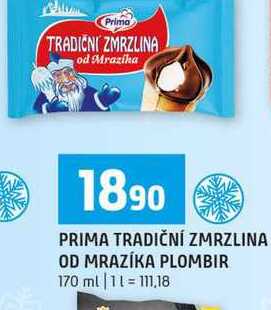 PRIMA TRADIČNÍ ZMRZLINA OD MRAZÍKA PLOMBIR 170 ml