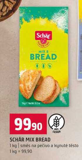 SCHÄR MIX BREAD BEL LEPKU 1 kg směs na pečivo a kynuté těsto 