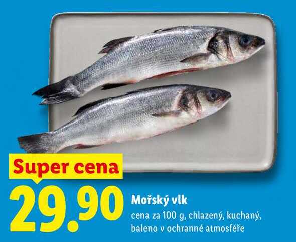 Mořský vlk, cena za 100 g