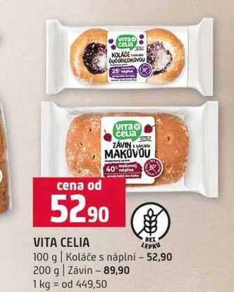 VITA CELIA 100 g Koláče s náplní 200 g Závin 