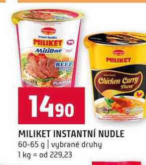 MILIKET INSTANTNÍ NUDLE 60-65 g vybrané druhy