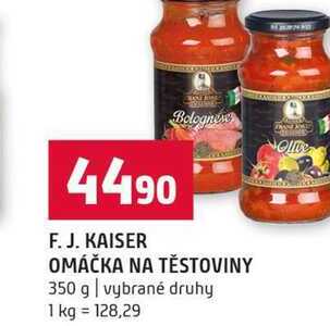 F. J. KAISER OMÁČKA NA TĚSTOVINY 350 g vybrané druhy 
