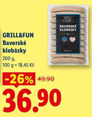 GRILL&FUN Bavorské klobásky, 200 g