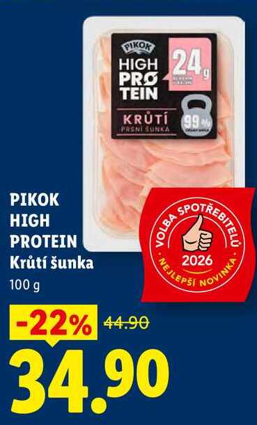 PIKOK HIGH PROTEIN Krůtí šunka, 100 g