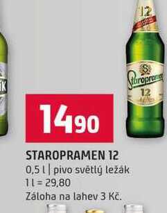 STAROPRAMEN 12 0,5l pivo světlý ležák